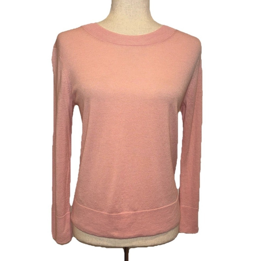 VINCE SWEATER WOOL CASHMERE BLEND CREW NECK PULLOVER PINK LIGHT WEIGHT NWT $225